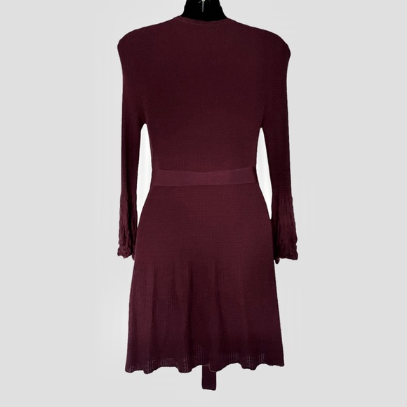 Women’s Knit Wrap Sweater/Belted Jacket/Long Cardigan in Burgundy (Size Small) - Picture 6 of 13